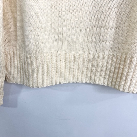 Vintage 80s cream mohair blend crew neck pullover sweater XL - Picture 10 of 11